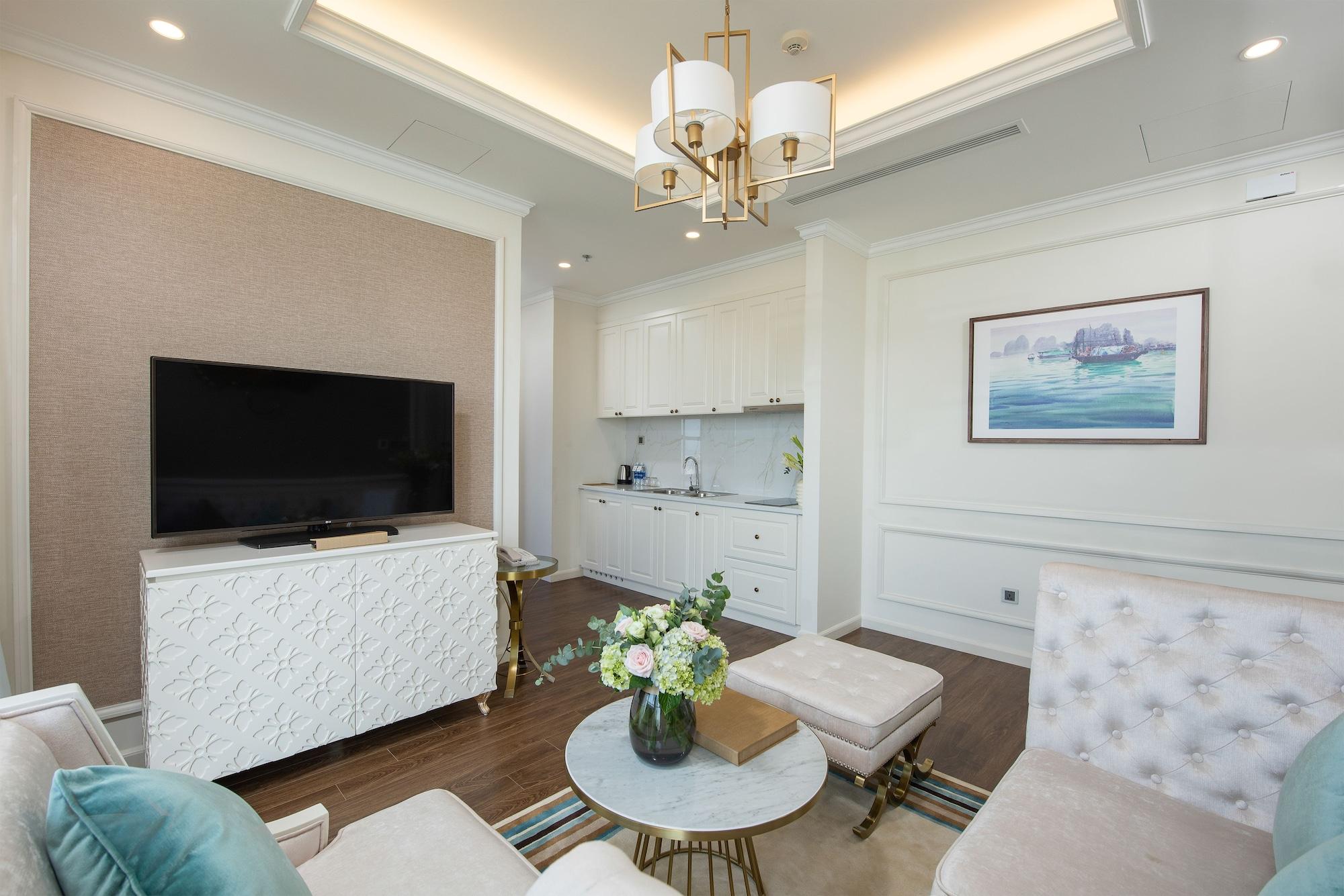 Melia Vinpearl Danang Riverfront Exterior photo A living room in a serviced apartment in Ho Chi Minh City, Vietnam